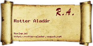 Rotter Aladár névjegykártya